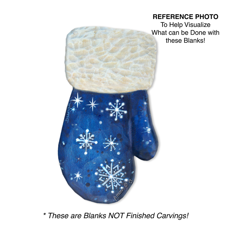 (2-Zd) MITTEN Ornament Basswood Blank/Cutout