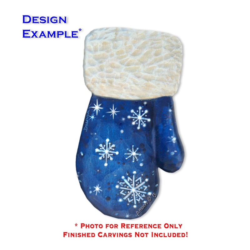 (2-Zd) MITTEN Ornament Basswood Blank/Cutout