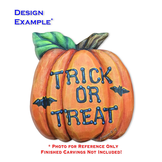 (5-Zh8) TRICK OR TREAT HALLOWEEN PUMPKIN Ornament Basswood Blank/Cutout