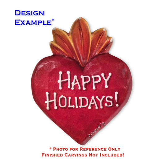 (3-Zz6) HEART FLAME Ornament Basswood Blank/Cutout