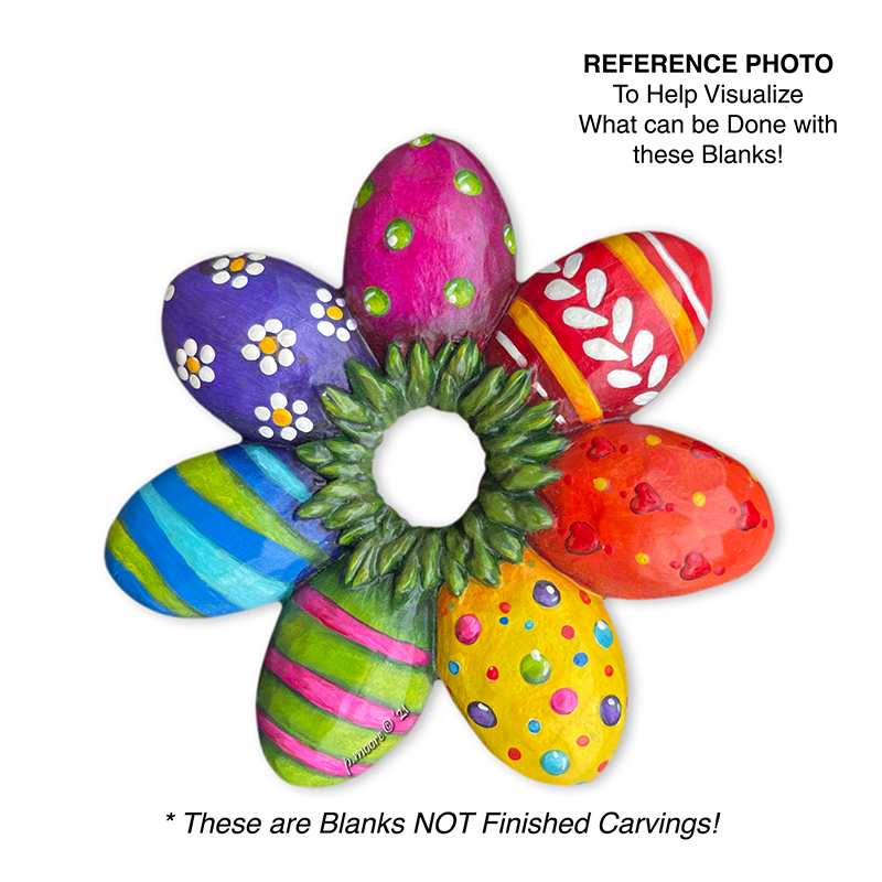 (3-Zz7a) EASTER EGG WREATH Ornament Basswood Blank/Cutout