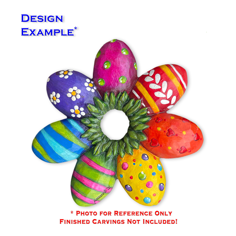 (3-Zz7a) EASTER EGG WREATH Ornament Basswood Blank/Cutout