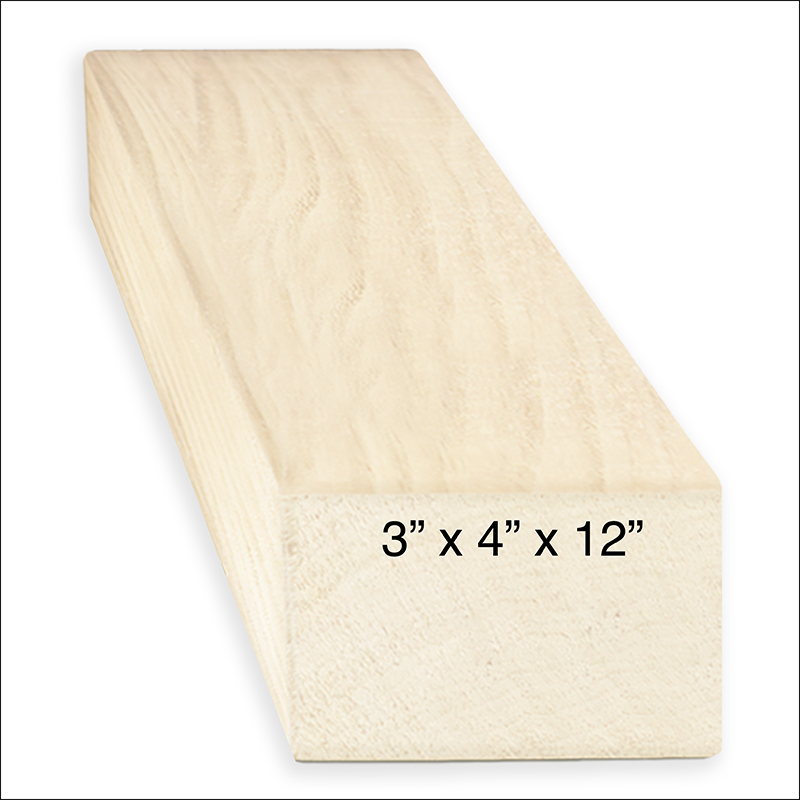 BASSWOOD BLOCK - 3” x 4” x 12” (each)