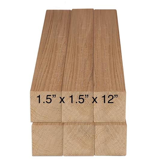 BUTTERNUT SQUARES - Carving Wood 1.5” x 1.5” x 12” (6pk)