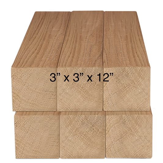 BUTTERNUT BLOCK - Carving Wood 3” x 3” x 12” (6pk)